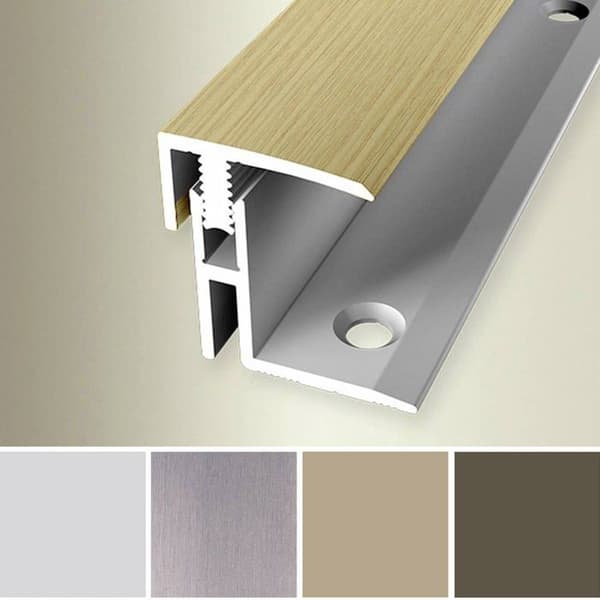 PROVISTON Avslutningsprofil Parkettkompensation l 21 mm H 17 - 22 mm L 1000 mm Aluminiumprofil Brons