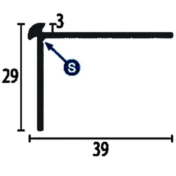 PROVISTON Trappsteg 3 x 39 x 2500 mm Aluminium Skruvmontering silver