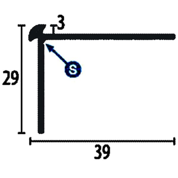 PROVISTON Trappsteg 3 x 39 x 2500 mm Aluminium Skruvmontering silver