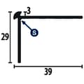 Miniatyrbild 6 av 6: PROVISTON Trappsteg 3 x 39 x 2500 mm Aluminium Skruvmontering silver
