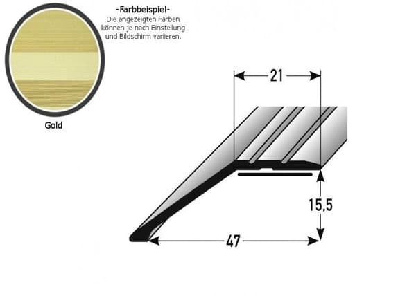 Profil för finishing Laminatgolv 8.5 -15.5 mm Aluminium anodiserad -Guld- Självhäftande-15.5 x 1000 mm