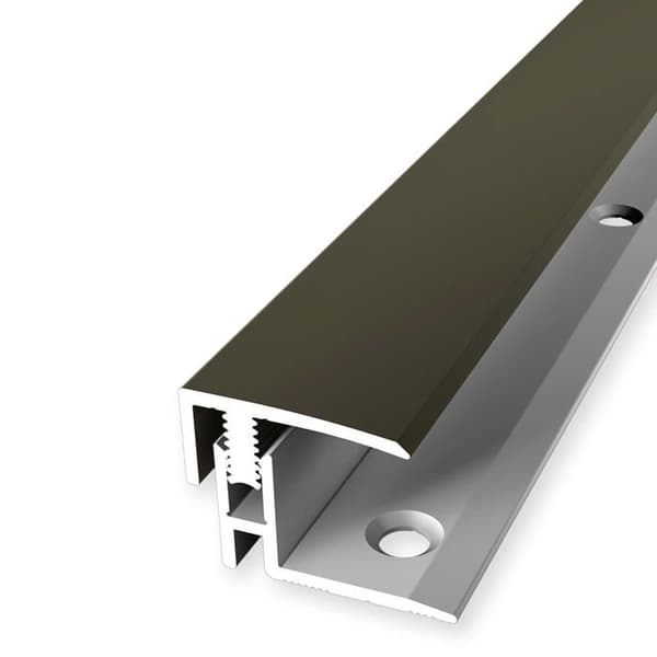 PROVISTON Infällningsprofil Golvkompensation l 21 mm Kompensation H 12 - 17 mm L 2700 mm Aluminiumprofil Brons