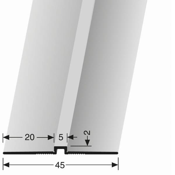 Sammanfogning profil 4 x 4 x 2700 mm H ram 2 mm Väggprofil i aluminium Slät Küberit Svart Montering utan borrning
