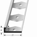 Miniatyrbild 4 av 4: Avslutningsprofil 6 x 21 x 2500 mm Polerat mässing Stängd stansad stoppprofil Küberit