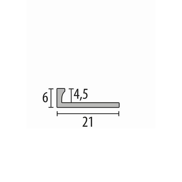 Avslutningsprofil 6 x 21 x 2500 mm Polerat mässing Stängd stansad stoppprofil Küberit