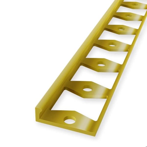 Avslutningsprofil 6 x 21 x 2500 mm Polerat mässing Stängd stansad stoppprofil Küberit