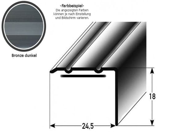 PROVISTON Hörnlist Alu anodiserad Silver l 24.5 mm H 10 mm Självhäftande L 1000 mm