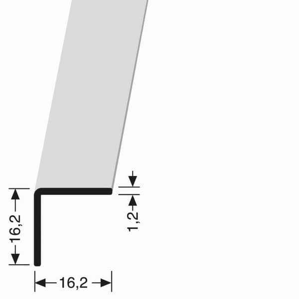 Trappsockel 16,2 x 16,2 x 2500 mm Aluminium Trappsockel Vinkel Slät Silver Küberit