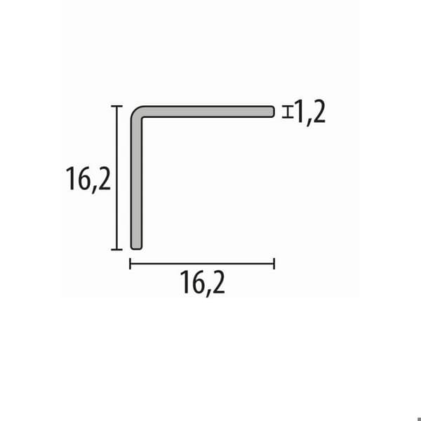 Trappsockel 16,2 x 16,2 x 2500 mm Aluminium Trappsockel Vinkel Slät Silver Küberit