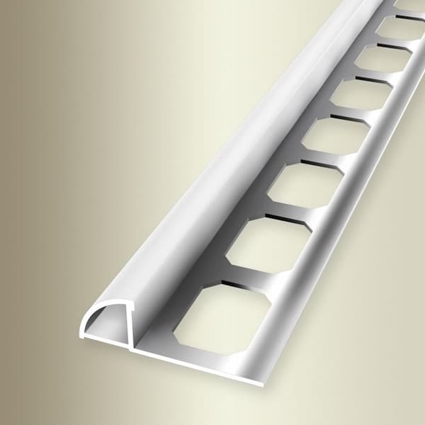 Profil i kvartsirkelform 10 x 30 mm Kanthöjd 10 mm Profil för kakel Stängd Präglad Küberit