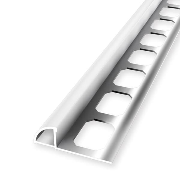 Profil i kvartsirkelform 10 x 30 mm Kanthöjd 10 mm Profil för kakel Stängd Präglad Küberit