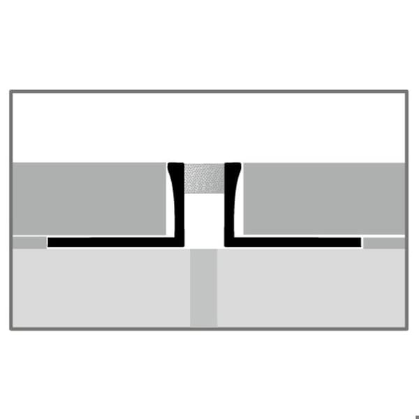 Profil för dilatationsfog 14 x 51 mm H för inramning 12.5 mm Profil för kakel Stängt Stämplat Küberit