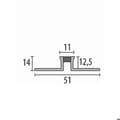 Miniatyrbild 2 av 5: Profil för dilatationsfog 14 x 51 mm H för inramning 12.5 mm Profil för kakel Stängt Stämplat Küberit