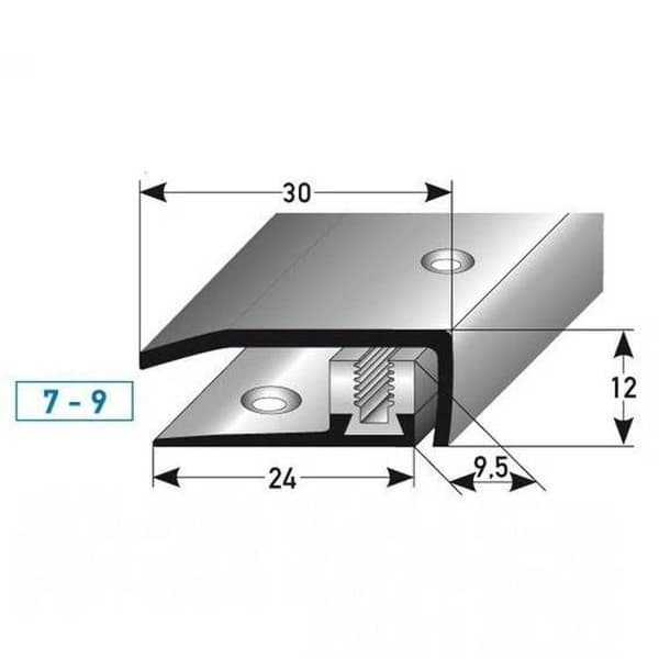Avslutningsprofil för laminatgolv H 7 x 9 mm rostfritt stål Flex