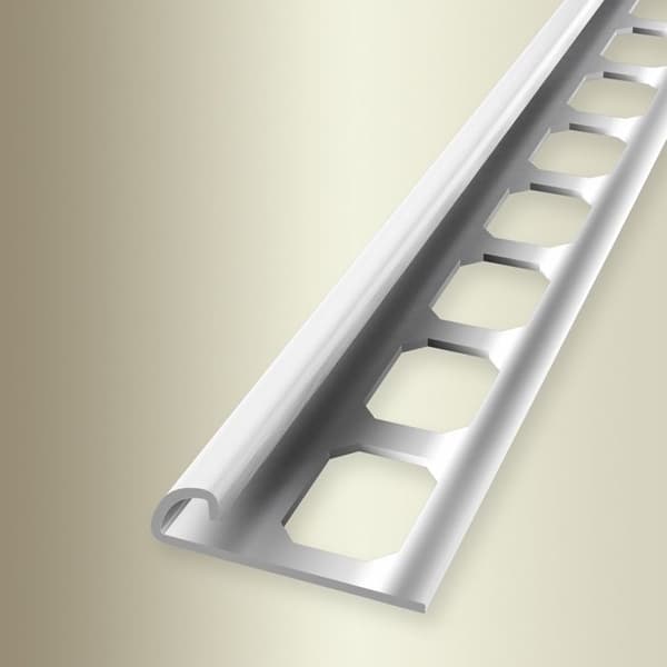 Profil kvartsbåge 8 x 28,5 mm H kant 8 mm perforerad slutprofil för kakel Küberit