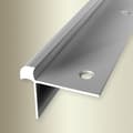 Miniatyrbild 3 av 5: Nose profile för gång 33 x 43 mm Vinkelprofil i aluminium Slät Infällt Genomborrad Küberit Silver L 2500 mm