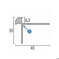 Miniatyrbild 2 av 5: Nose profile för gång 33 x 43 mm Vinkelprofil i aluminium Slät Infällt Genomborrad Küberit Silver L 2500 mm