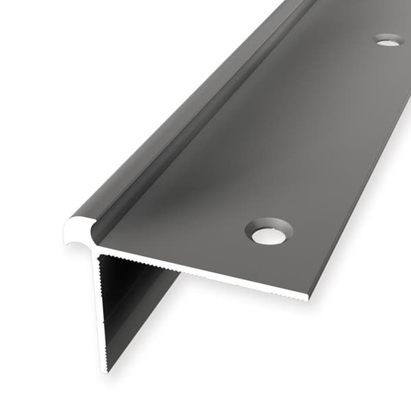 Profil av snedsteg 32 x 42 mm Vinklad aluminium Slät Inbyggd Genomborrad Küberit L 1000 mm Rostfritt stål