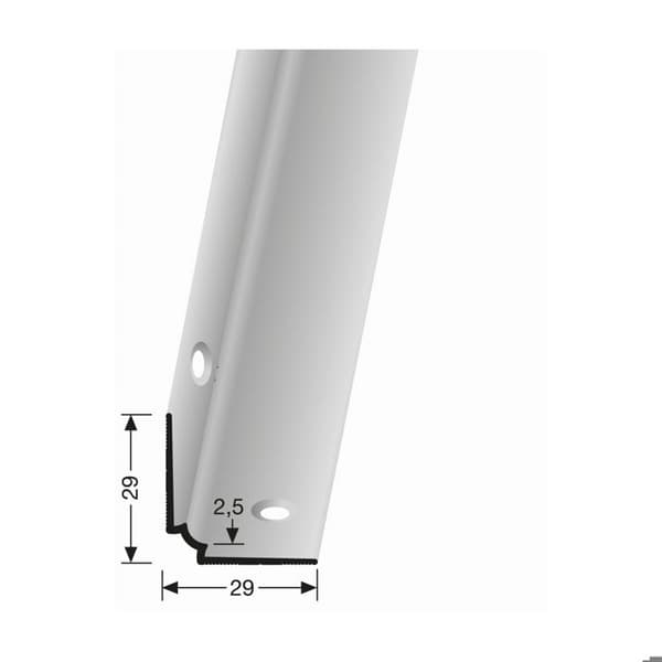 Profil av trappräcke 29 x 29 x 2500 mm Aluminium Inre hörntrappa Slät Nedsänkt Genomgående Küberit Brons