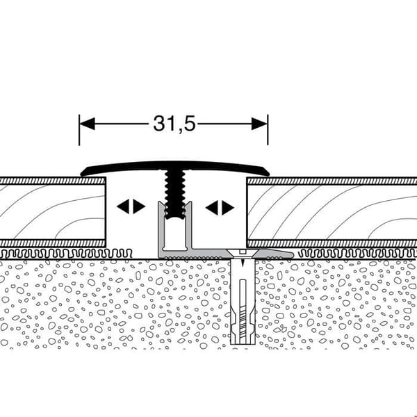 Profilrör kompensering Laminerad l 31,5 mm Höjdskillnad 7 - 12 mm i Alu Stålutseende L 1000 mm