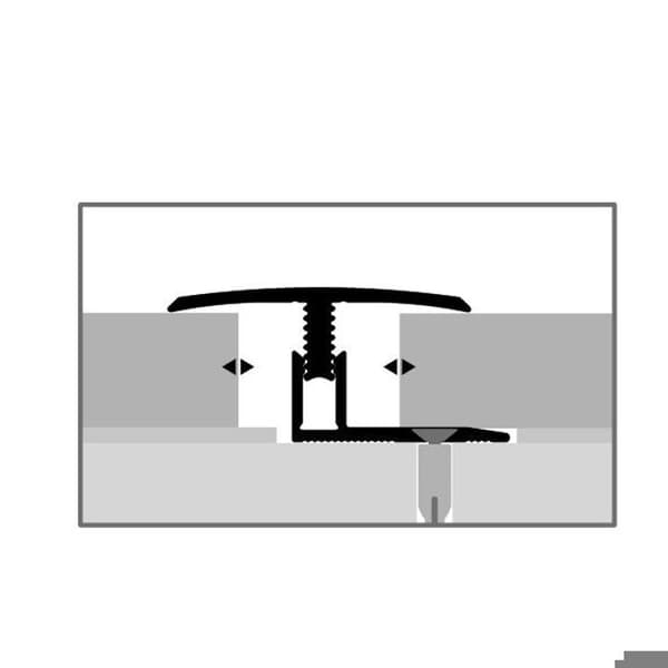 Profilrör kompensering Laminerad l 31,5 mm Höjdskillnad 7 - 12 mm i Alu Stålutseende L 1000 mm
