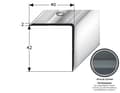 Miniatyrbild 5 av 6: PROVISTON Profil för trappnoslist Hörnlist i aluminium 40 x 42 x 1000 mm Silverfärgad