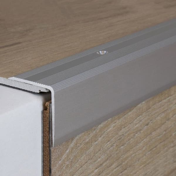 PROVISTON Profil för trappnoslist Hörnlist i aluminium 40 x 42 x 1000 mm Silverfärgad