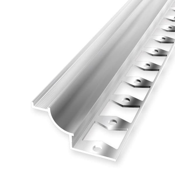 Väggkantprofil 8 x 40 x 2500 mm Ramhöjd 8 mm Hålat aluminiumprofil Küberit