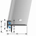 Miniatyrbild 4 av 4: Trapp profil 18 x 40 x 2500 mm Aluminium Strimmigt hörn Profil Silver Küberit