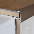 Miniatyrbild 1 av 6: Nez de marche för laminatparkett hörn H av ram 10,3 mm l 33 mm anodiserad aluminium borstat brons-ljus-2500