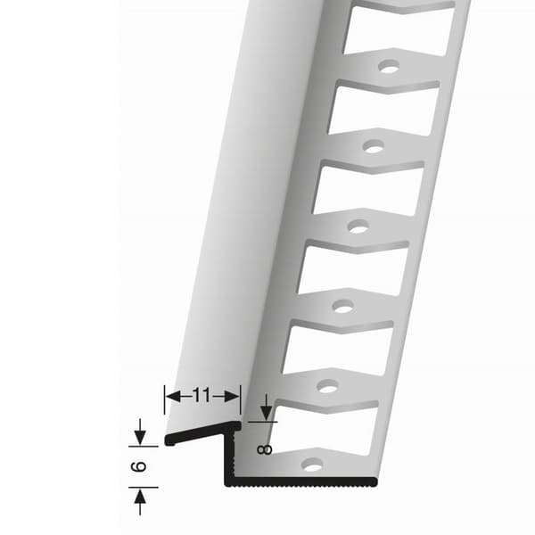 Återställningsprofil kakel 8x11x2500mm Tjocklek 6-8mm i aluminium Küberit Färg sand