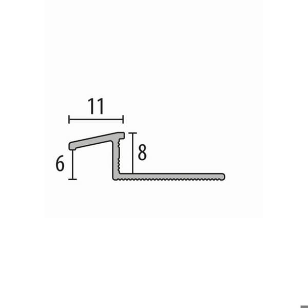 Återställningsprofil kakel 8x11x2500mm Tjocklek 6-8mm i aluminium Küberit Färg sand