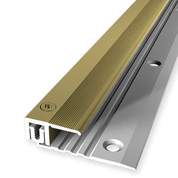 PROVISTON Avslutningsprofil Parkettkompensation l 22 mm Kompensation H 6.5 - 16 mm L 1000 mm Aluminiumprofil Guld