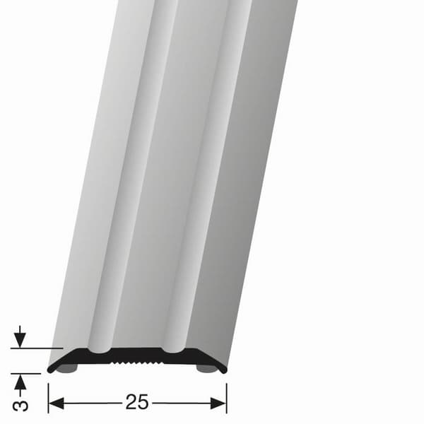 Tröskelstång 3 x 25 x 2700 mm aluminium Strängad tröskelstång silver Küberit