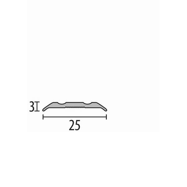 Tröskelstång 3 x 25 x 2700 mm aluminium Strängad tröskelstång silver Küberit