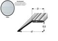 Miniatyrbild 3 av 4: PROVISTON Anodiserad aluminium Silver l 34 mm H 8.5 mm Självhäftande Stoppprofil L 2700 mm