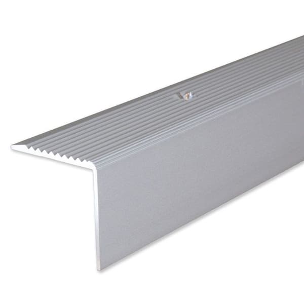 PROVISTON Trappsteg 30 x 30 x 2700 mm Trappsteg Balkonghörn Kombinerad hörn Aluminium anodiserad Silver med hål