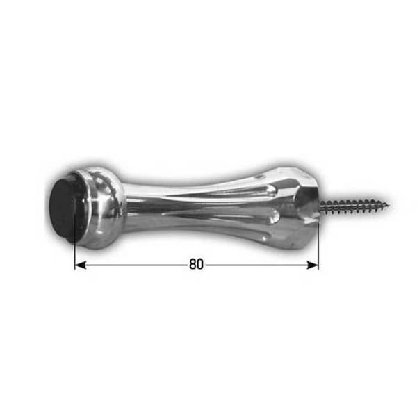 Dörrstopper för väggmontage 80 mm mässing