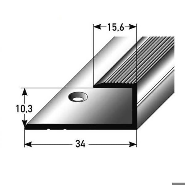 Infästningsprofil för laminatparkett H inramning 10,3 mm anodiserad aluminium borrad brunljus-1000