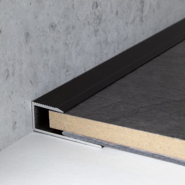 Infästningsprofil för laminatparkett H inramning 10,3 mm anodiserad aluminium borrad brunljus-1000