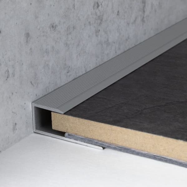 Infästningsprofil för laminatparkett H inramning 10,3 mm anodiserad aluminium borrad brunljus-1000