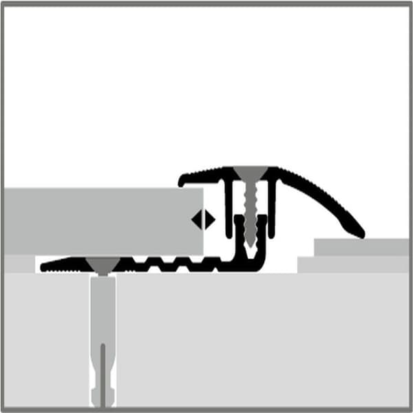 PROVISTON Övergångsprofil Vinylkompensation l 33 mm H 4 - 9.5 mm L 1000 mm Aluminiumprofil Silver...