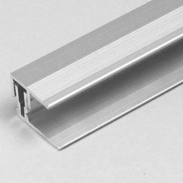 Profil avslutning klipp Stratifierad H 11 15 mm L 21,5 mm Alu anodiserad - Utseende Stål 1000 mm