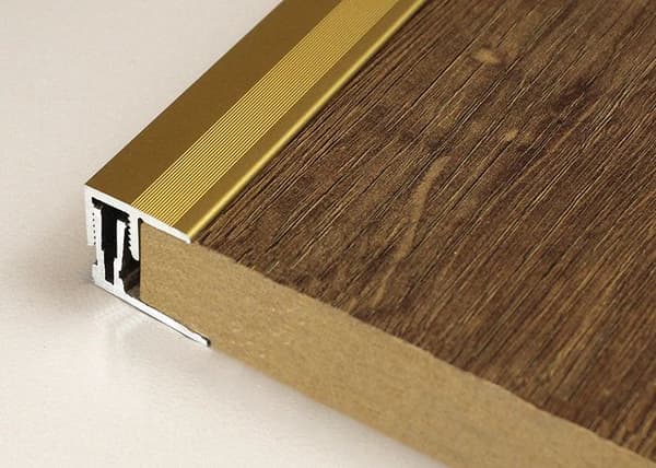 Profil avslutning klipp Stratifierad H 11 15 mm L 21,5 mm Alu anodiserad - Utseende Stål 1000 mm