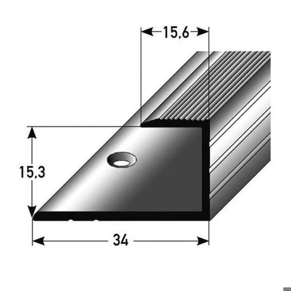 Profilinlägg för parkett H ram 15,3 mm anodiserad aluminium, borstat brons - 1000