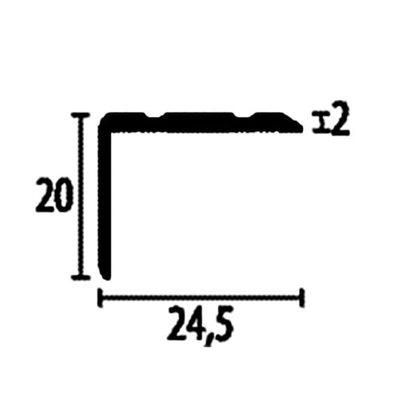 PROVISTON Hörnlist l 24,5 mm H 0 - 17 mm Fällbar självhäftande svart L 2700 mm