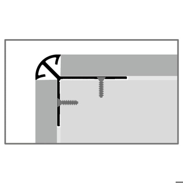 Trappprofil 36 x 46 x 2500 mm aluminiumhörnprofil, slipad och borrad Küberit