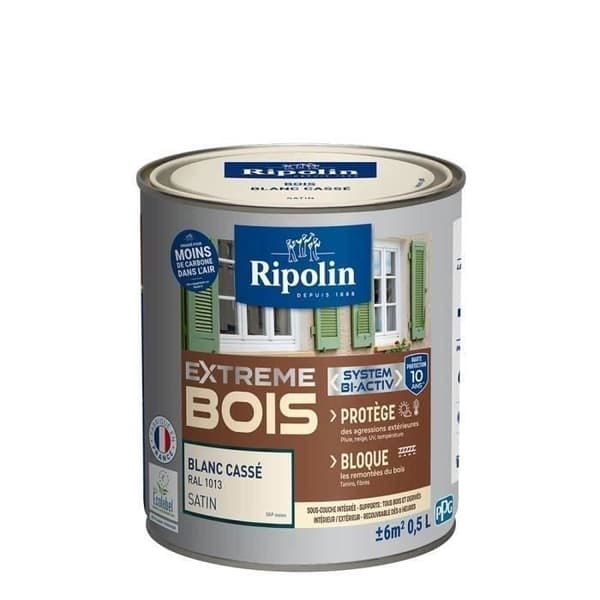 RIPOLIN Satin Træmaling Høj Beskyttelse 10 år som beskytter og forbedrer dit træ - Off-white