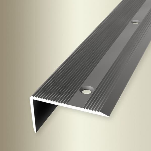 PROVISTON Hörnlist l 40 mm H 0 - 22 mm L 1000 mm Anodiserad aluminium Rillad Rostfritt stål Nedsänkt borrning