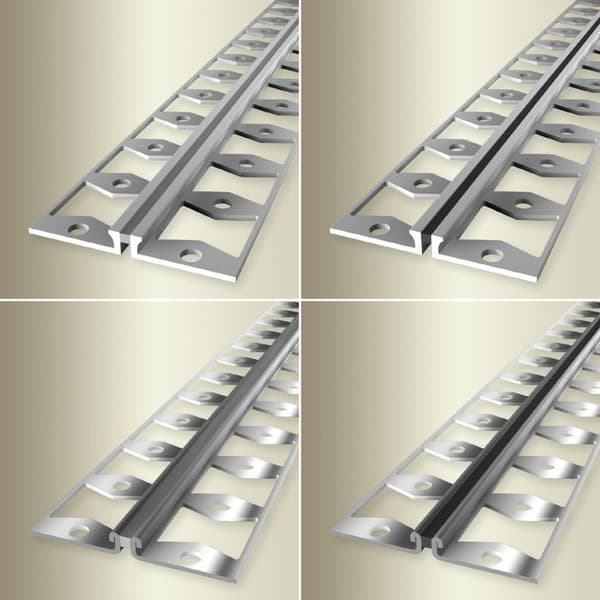Profilledilationsfog Large 48 mm Lång 2500 mm Alu Silikonfog Stansad 3 mm Grå blanka